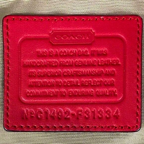 COACH Luxe Hadley Tumbled Red Leather Oversized Carry-On Shoulder Bag Satchel - Picture 10 of 15